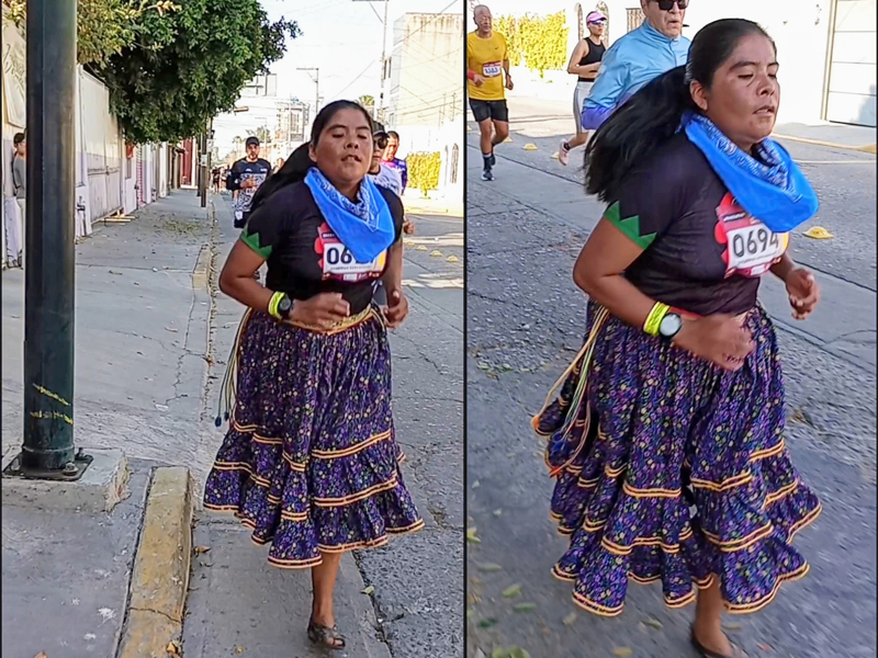 Lorena Ramírez rompió esquemas en el Medio Maratón Bajío 2025 corriendo, una vez más, con sus inseparables huaraches.
