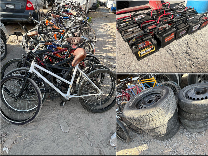 la Policía Municipal de León recuperó 45 bicicletas, 22 acumuladores y 15 neumáticos durante un operativo de reordenamiento en la zona de la calle Rivera